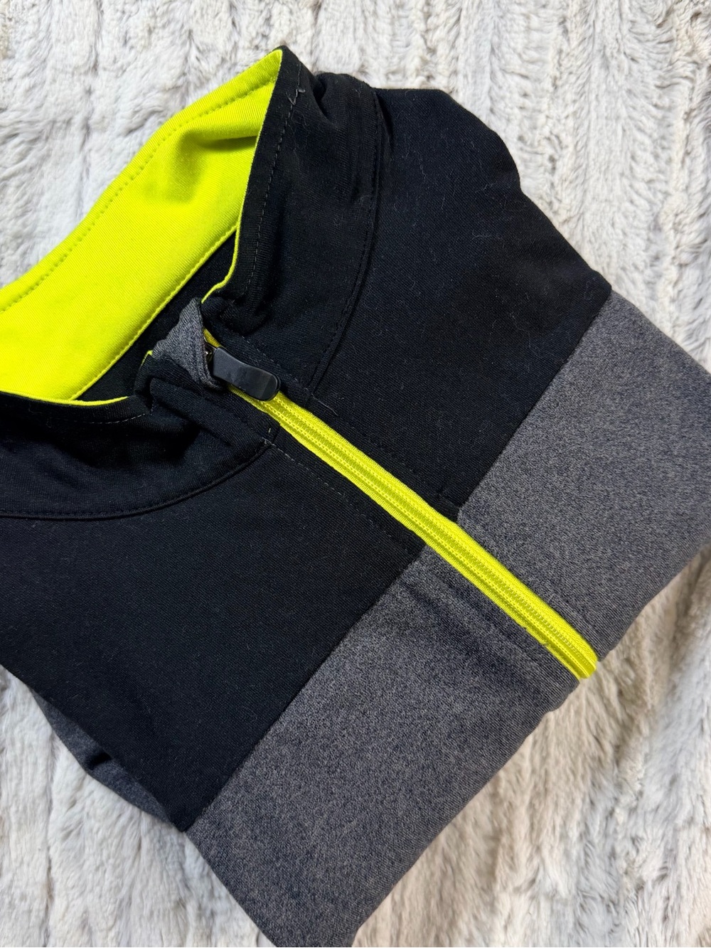 Danskin Now Black, Gray & Neon Yellow Zip Hoodie
